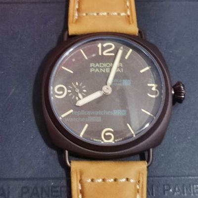 Best Quality Replica Panerai Radiomir Coffee Face Coffee Case Watch 47mm